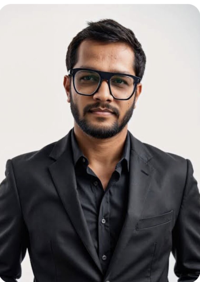 Bhavik Sarkhedi in a black suit